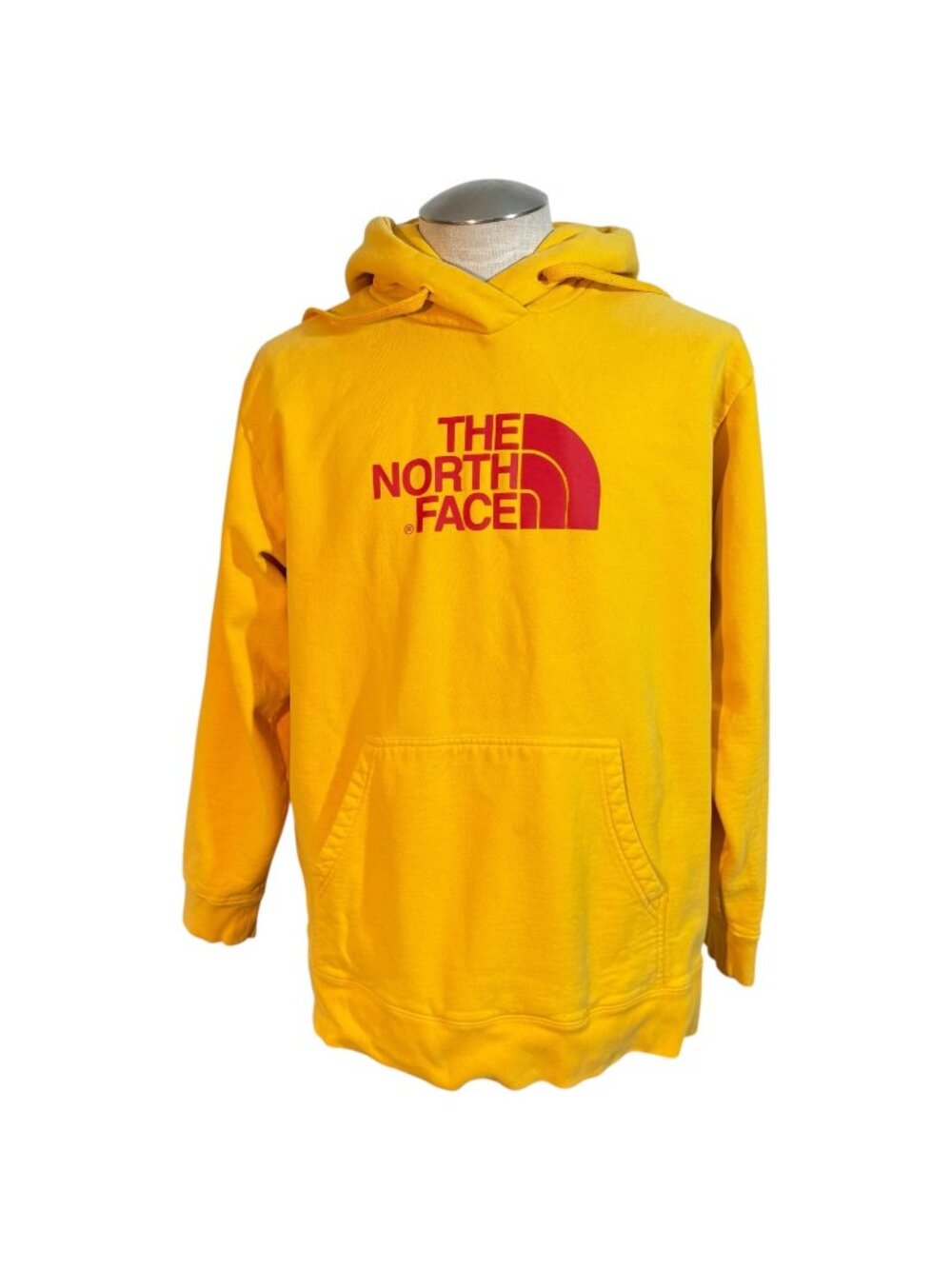 The North Face Men’s Pullover Hoodie Sweatshirt Yellow Red Logo‎ Size 2XL XXL
